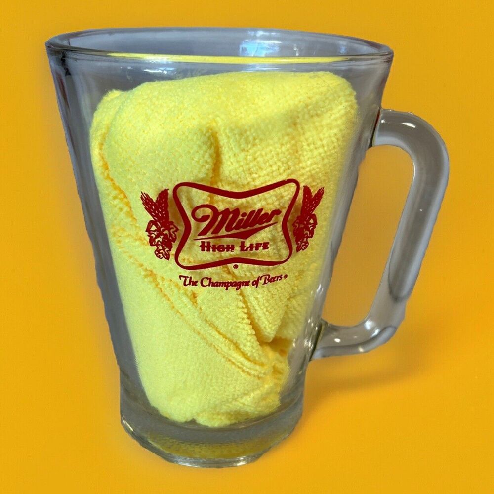Bar Style Miller High Life Heavyweight Beer Pitcher 5x7 Inch Thick Walled 32 oz